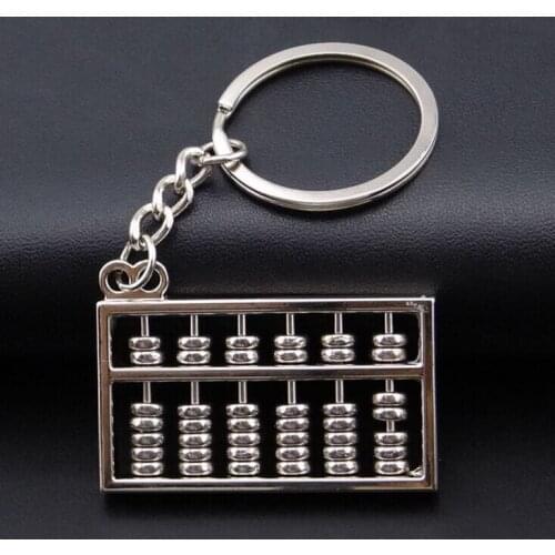 FREE SHIPPING BY DHL 100pcs/lot Metal Mini Abacus Keychains Zinc Alloy Keyrings for Students Gifts