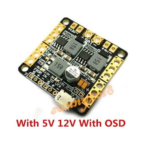 CC3D Naze32 F3 Flight Controller Power Distribution Board PDB with BEC Output 5V/12V 3A + LC Filter(With LED Indicators)