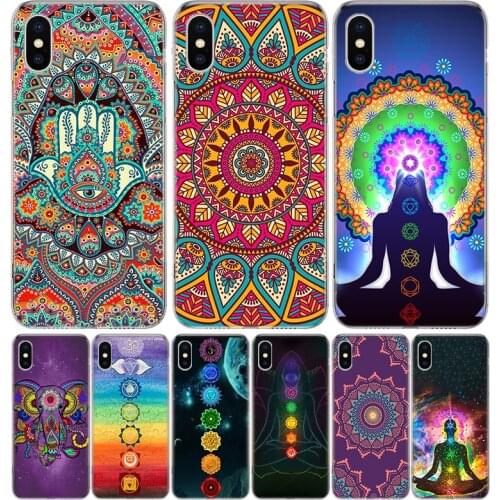 Mandala Chakra Yoga Phone Case for Apple Iphone 11 12 X Xs Pro Max Mini XR 7 8 6 6s Plus 7G 6G 5G 5S 5 SE +Shell Cover Coque 202