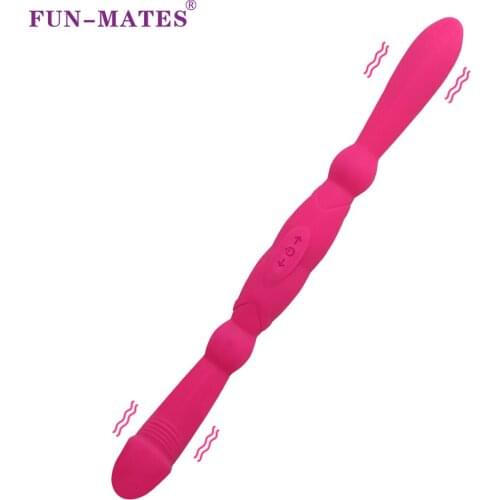Dual Dildo Vibrator For Men Women Two Head Lesbian Sex Toy Clitoris G Spot Anal Massager Silicone Long Stick Stimulator Sextoy