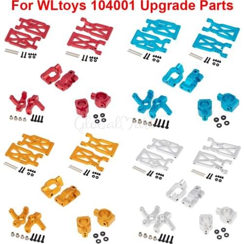 Metal Upgrade Parts Front Rear Swing arm Steering Cup C Seat Rear Rear Axle Seat Kit For WLtoys 104001 1:10 1/10 RC Car