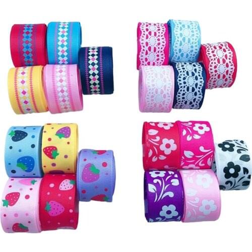HL 20 yards 1" 4 Styles Printed Grosgrain Ribbon Wedding Party Decoration Wrap DIY Crafts Packing Belt