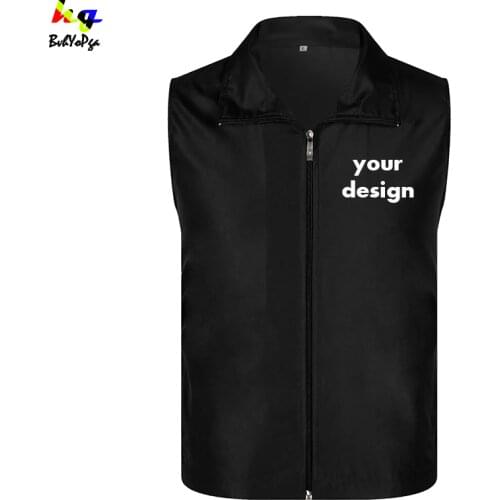 Custom design vest photo print logo text casual vest clothes men and women overalls uniform coat tops