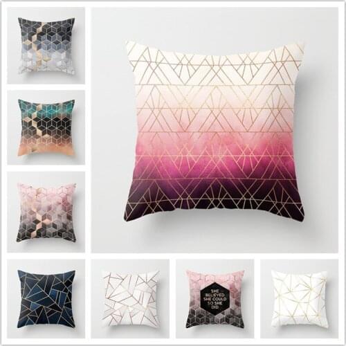 Ins Geometric Nordic Marble Pillowcase Cushion Cover Polyester Sofa Cushions Decorative Throw Pillowcover For Sleeping