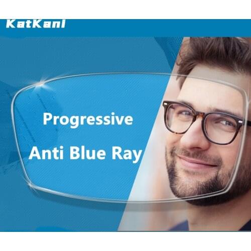 KatKani 1.56/1.61/1.67/1.74 Anti Blue Ray Progressive Multifocal Computer Lens Anti-Reflection Multifunctional Prescription Lens