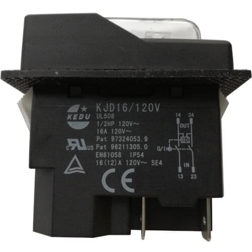KEDU KJD16/120V 4Pins Waterproof Electromagnetic Power On Off Pushbutton Push Button Switch for Machine Tools