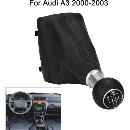 KKMOON 5 Speed Gear Shift Knob Gear Stick Gaiter Boot Replacement Kit for Audi A3 2000-2003