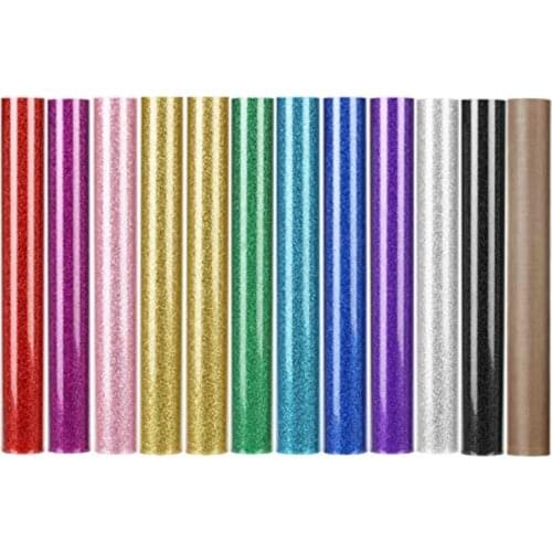 25cmx25cm Beautiful Color Glitter Heat Transfer Vinyl Film Heat Press Cutting Plotter Iron On HTV Film