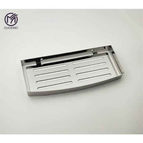 SUS304 Stainless Steel Metal Chrome Polish Brushed Nickel Bathroom Single Shelf Square Shampoo Holder Bath Accessories