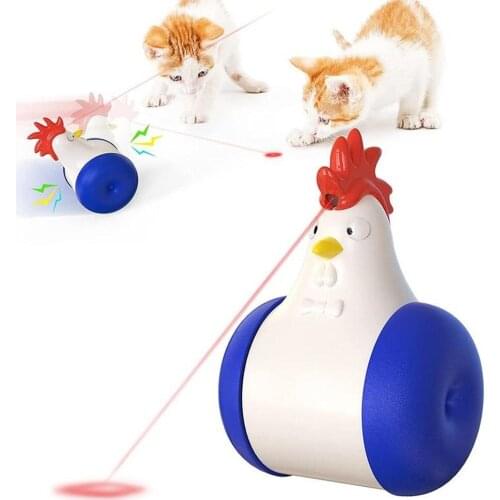 Rooster Laser Cat Toy Infrared Chick Cat Toy Funny Interactive Cat Toy Electric Infrared Tumbler Toy for Kitten Dropshipping