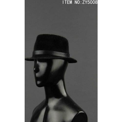 1/6 Scale ZY5008 Mens Black Top Hat Model for 12" Action Figure Doll