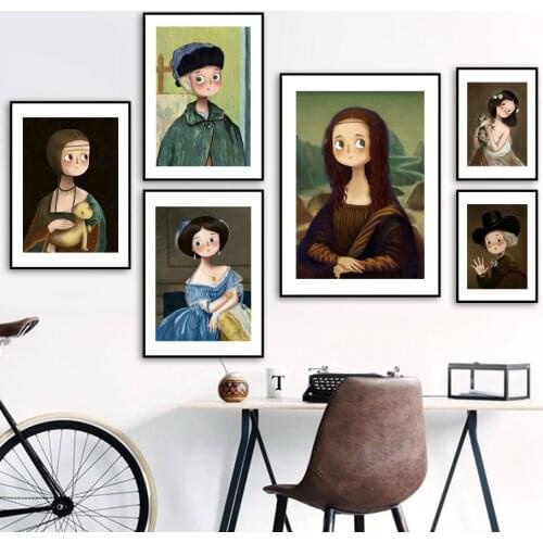 Wall Art Canvas Painting Cartoon World Portrait Famous Oil Painting Nordic Posters And Prints Wall Pictures For Living Room Kids