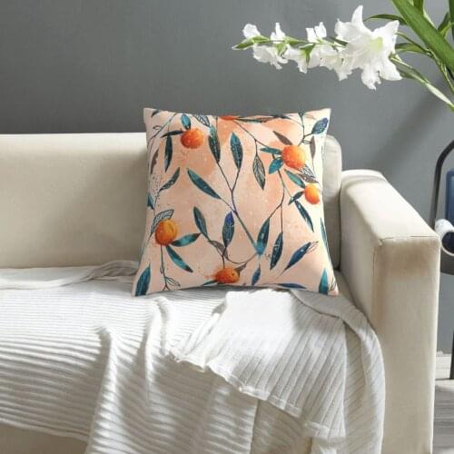 Watercolor Floral With Oranges Seamless Pattern pillowcase printed cushion cover sofa waist pillow pillow cover
