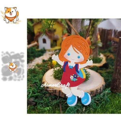 Girl student going home Metal Cutting Dies Mold Scrapbooking Stencil DIY Embossing Craft Die Cuts Card Making New Dies For 2021