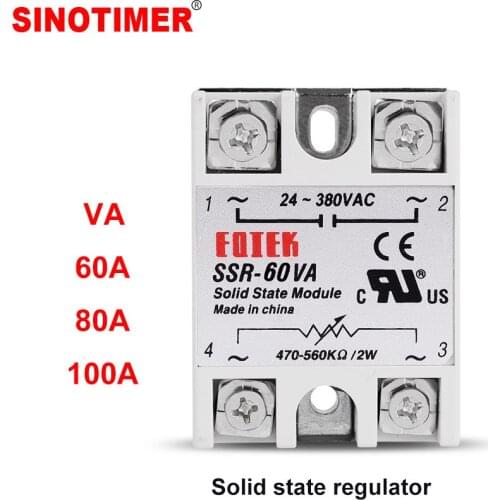 SSR-60VA 80VA 100VA Single Phase Solid State Relay Voltage Regulator Module Power Regulator Fully Isolated Resistance