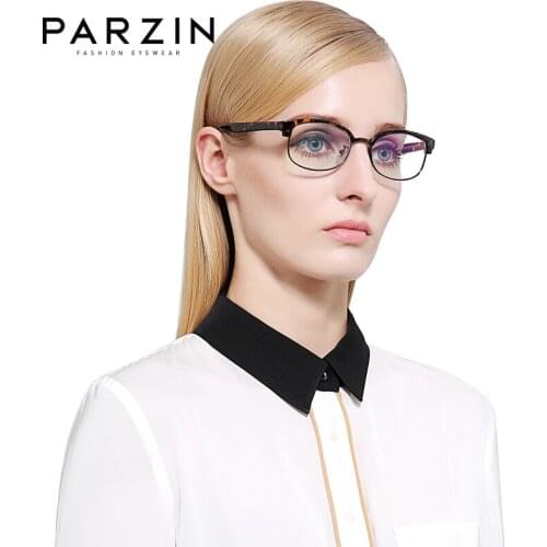 PARZIN Vintage Glasses Women TR90 Frame Fashion Optical Prescription Computer Gaming Filter Glasses Men Custom Eyewear 5026