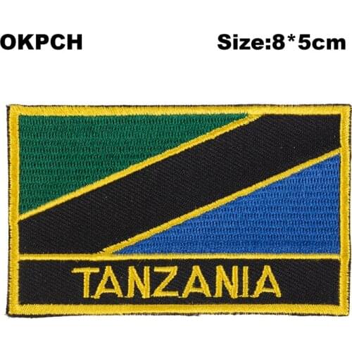 Tanzania Flag patcheswork fabric embroidery patch cutstom DIY stickers on clothing with iron PT0173-R