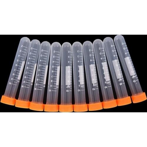 10pcs Graduation Centrifuge Tube 2ml Volume Plastic Bottles with Round cap Transparent container 10ml