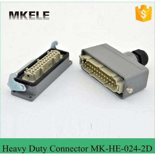24PIN 16A 400V Rectangular Plug Connector 4 Core Air Bnc Wire Electrical For Injection Molding Machine MK-HE-024-2D