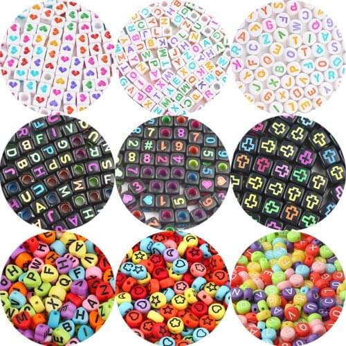 4*7/6*6 mm Mixed Letter Colorful Acrylic Beads Flat Alphabet Spacer Beads for Needlework Jewelry Making Diy Bracelet Necklace