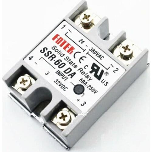 60A 24V-380V 250V SSR-60 DA Solid State Relay Module 3-32V DC To AC