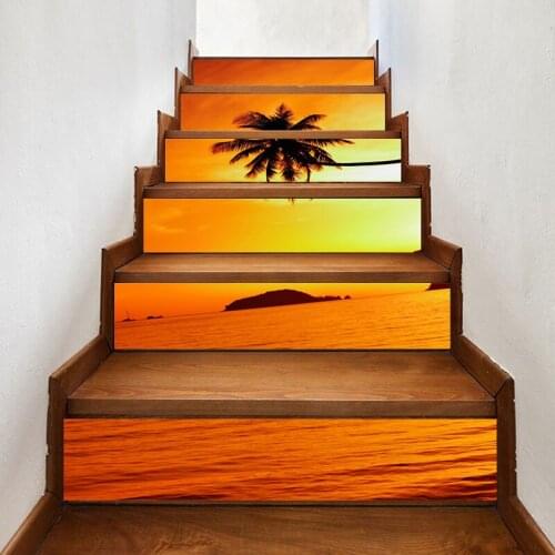 Self Adhesive Beautiful View Decal Tree PVC Waterproof Art Home Decor Suit for Steel Stair Paper DIY Living Room Print Sticker