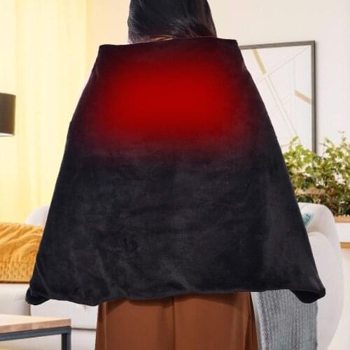 160*60CM USB Heated Shawl Wrap 3 Heat Setting Detachable Heating Pad Throw Blanket for Office Sofa Lounge