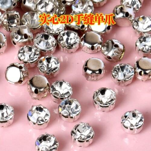 SS16-SS50 2D Anti scratch Crystal glass loose rhinestone,sew on rhinestones with two claw