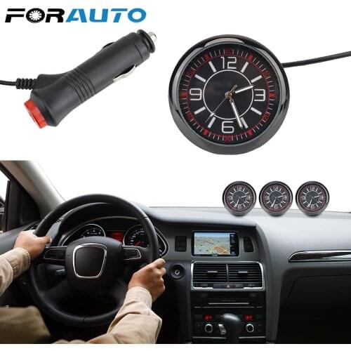 Pointer Clock Auto Watch Display Time Digital Ornament Dashboard Automobiles Interior Luminous Mini Car Clock Car Accessories