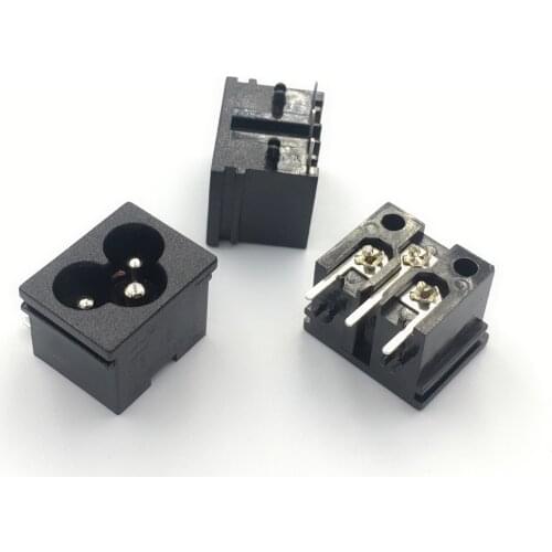 A037 1pcs 3 Pins IEC320 C6 Power Inlet Socket Connector AC 250V 2.5A Panel Embedded