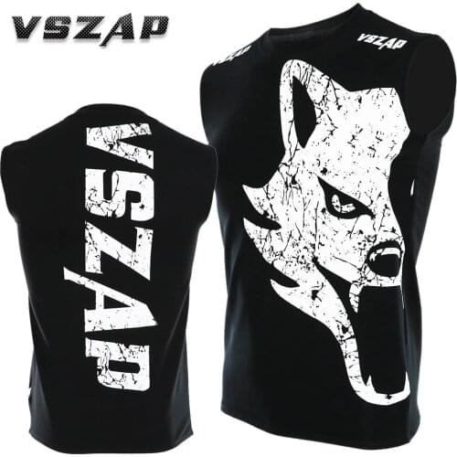 VSZAP Wolf GIANT Fitness Sleeveless T-shirt vest Mixed martial arts MMA Thai Boxing combat combat sanda running man