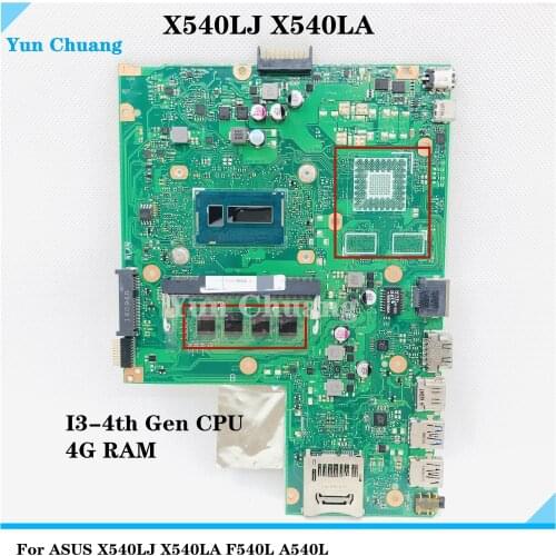 X540LA Motherboard I3-4th Gen for ASUS X540L X540LJ X540LA laptop Motherboard X540LA Mainboard X540LA Motherboard test 100% ok