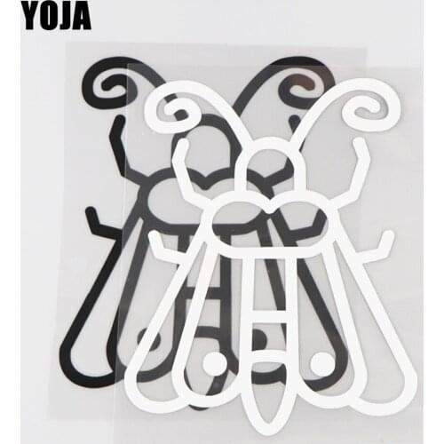 YOJA 12.5×15.7CM Small And Lovely Moth Cartoon Animals Vinyl Decal Car Stickers Black/Silve0r 19C-0134