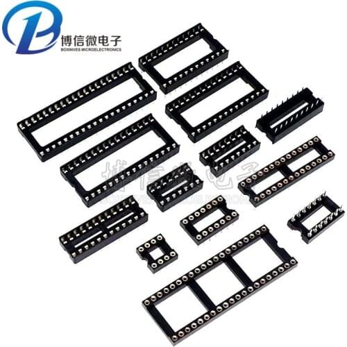 10PCS IC Sockets DIP6 DIP8 DIP14 DIP16 DIP18 DIP20 DIP28 DIP40 pins Connector DIP Socket 6 8 14 16 18 20 24 28 40 pin