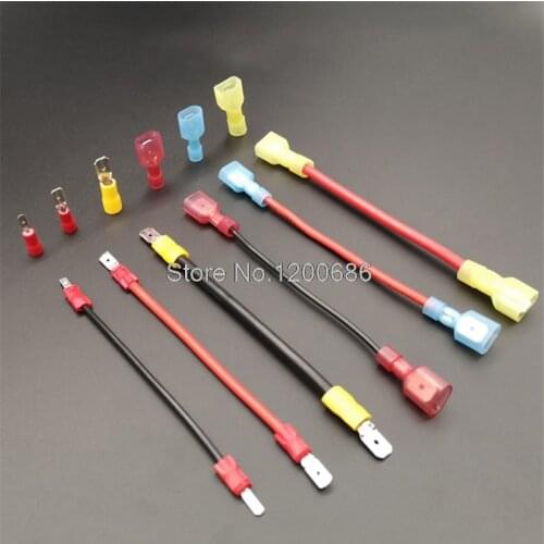 10CM MDD MDFN 110 187 250 Insulated Spade Joint Connector Crimp Terminal Connectors Plug Wire Harness