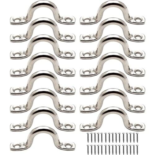 15Pcs Stainless Steel Peck Plate Eye Plates Ceiling Hook Kayak Eye Plate Kayak Pad for Kayak Canoe, Kayak Canoe Rigging