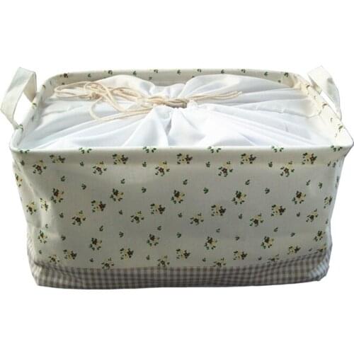2018 New Pastoral Flowers Pattern Clothing Storage Bag Home Clothes Tidy Container Quality Duroble Organizers Boxes With Rope