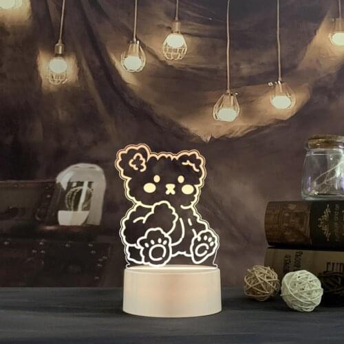 3D Plate LED Lamp Creative Night Lights USB Power Acrylic Table Desk Bedroom Decor Gift Romantic Lighting For Home Decoration