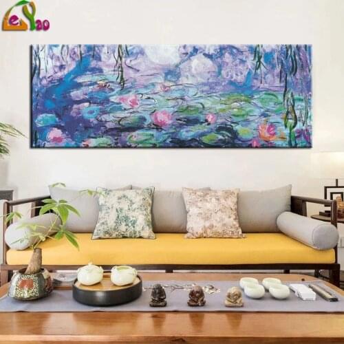 5D Diy Diamond Painting Water Lilies By Claude Monet Diamond Embroidery Mosaic Picture Of Rhinestones Cross Stitch Handmade