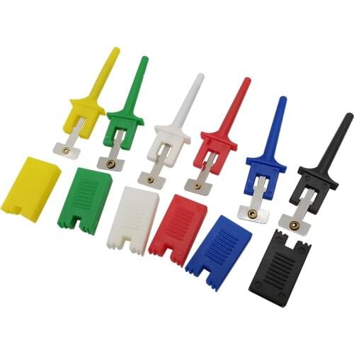 6Pcs/Set 6 Color Test Hooks Clips for Logic Analyzers Logic Crocodile Clip Test Clip Flat Hook Connection Claw for Electronic