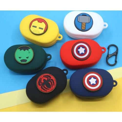 Marvel Earphone Case for Xiaomi Redmi Airdots 3 Cartoon Silicone Wireless Bluetooth Headphone Protective Cover With Hook