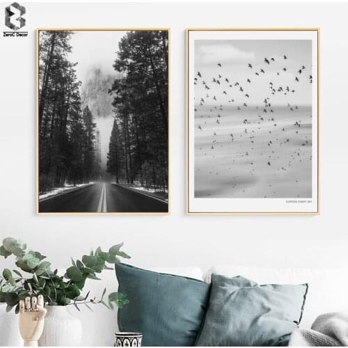 Black & White Art Posters and Prints Landscape Wall Art Canvas Painting Wall Pictures For Modern Living Room Nordic Home Decor