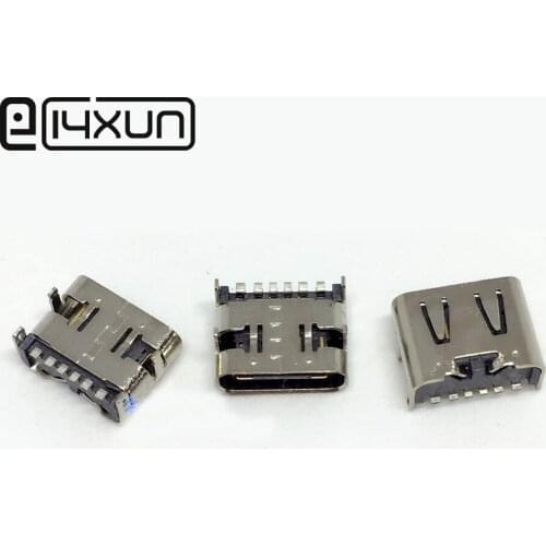 EClyxun 100pcs High Current 6Pin 6P USB 3.1 Type C USB3.1 Type-C Female Socket Jack for DIY fast Charging