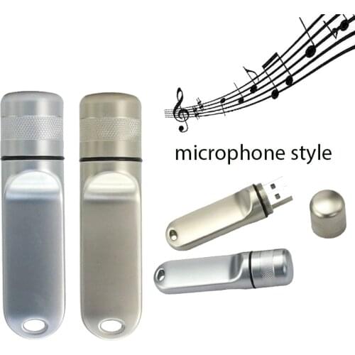 Pendrive Metal Microphone USB Flash Drive 4GB 8GB 16GB Voice Tube Memory Stick Storage Pen Drive Flash Memory Device Flash Card
