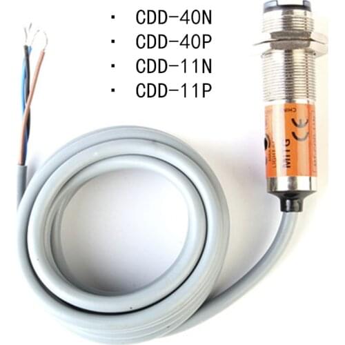 Photoelectric Sensor Switch CDD-11N/11P CDD-40N/40P NPN PNP M18 Cylindrical 12-24V DC 10cm 40cm Oil Water Proof Anti-Dust 4-Wire