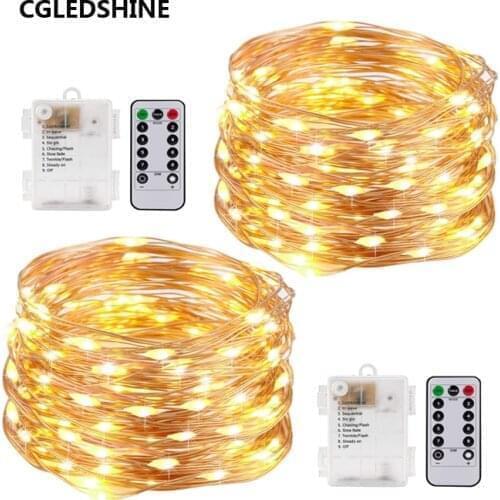 2packs LED Fairy Lights Battery Operated String Lights Waterproof 8 Modes 50 LED16.5ft Fairy String Lights with Remote and Timer