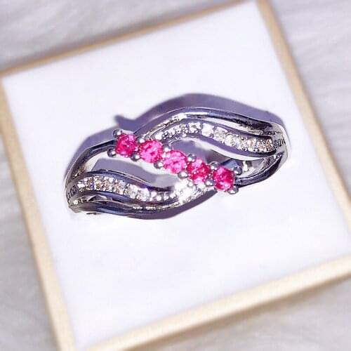 Exquisite Jewelry Red Crystal Ring Personality Simple Ladies Jewelry Valentines Day To Send Girlfriend A Romantic Romantic Gift