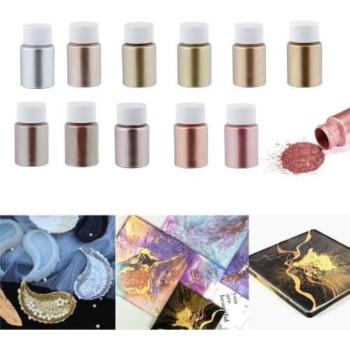 10g Mirror Metal Texture Pearl Powder Epoxy Resin Colorant Glitter Marble Metallic Pigment Resin Dye Jewelry Making 12 Colors