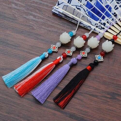 1 Pcs Cute Mo Dao Zu Shi Cosplay Chen Qing Ling Wei Wu Xian Lotus Flower Tassel Pendant Keychains Prop Accessories Figure Toys