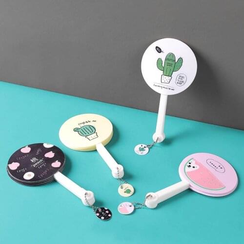 Cute Fruit Pattern Portable 1Pcs Summer Supplies Folding Fan Children Students Gift Plastic Circular Hand Fans